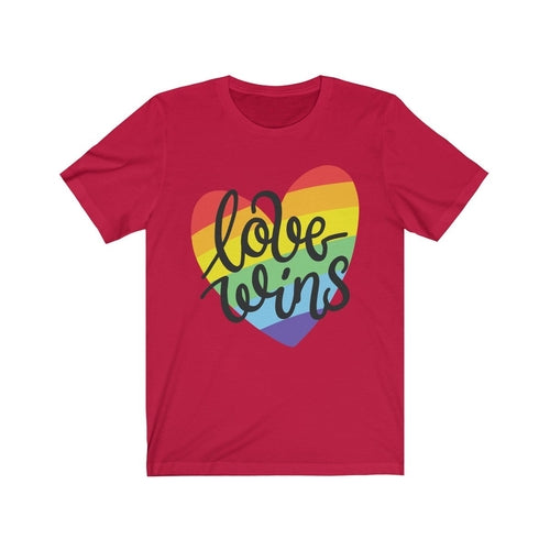 Love Wins Rainbow Heart LGBT T-Shirt
